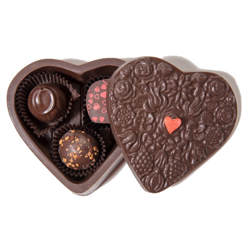 Edible Chocolate Heart Box with Truffles Small