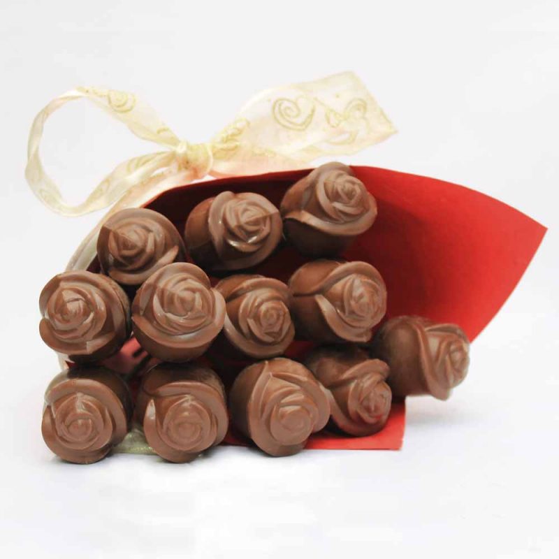 valentine solid chocolate 3d rose